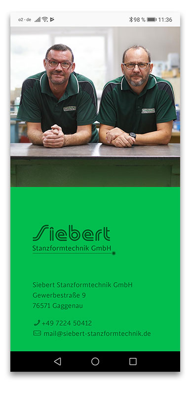 Siebert Stanzformtechnik GmbH Gaggenau Webdesign